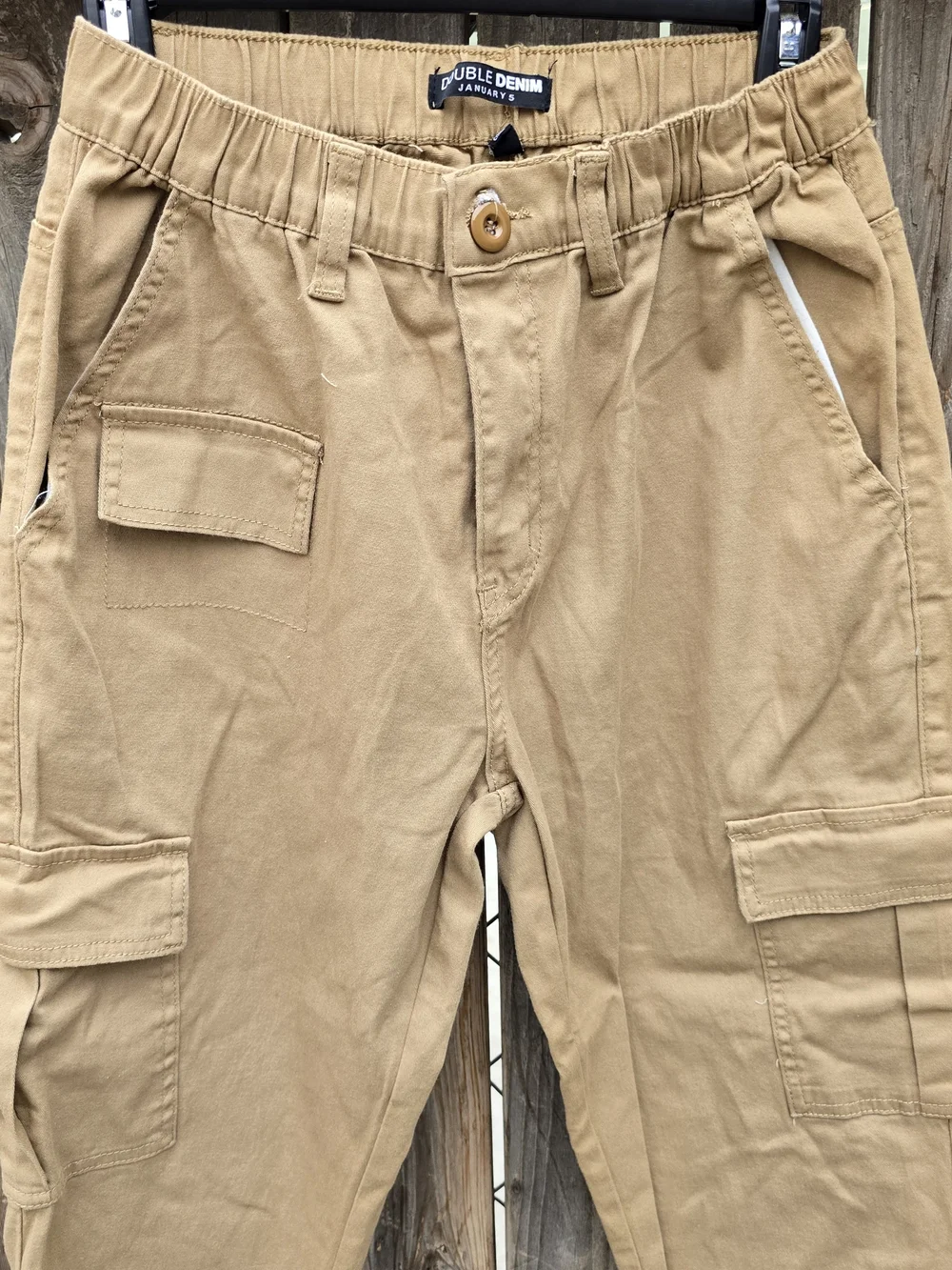 Women's Cotton Khaki Hiking Cargo Jogger Pants Elastic Waist Size M - Picture 3 of 8